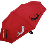 Doppler Damen Taschenschirm mit Auf-Zu-Automatik Magic Fiber Cats Best Friends - red