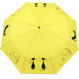 Doppler Damen Taschenschirm mit Auf-Zu-Automatik Magic Fiber Cats Best Friends - yellow