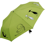 Doppler Damen Taschenschirm mit Auf-Zu-Automatik Magic Fiber Cats Best Friends - lime