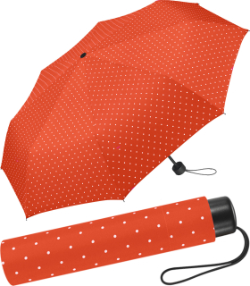 Super Mini Damen Taschenschirm Flash manual - Dots orange