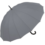 iX-brella long - hochwertiger Stockschirm 16-teilig mit Automatik sturmfest grau