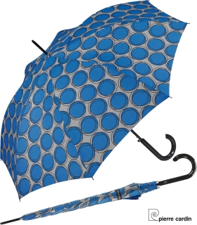 Pierre Cardin Damen Stockschirm mit Automatik Dots & Circles - strongblue