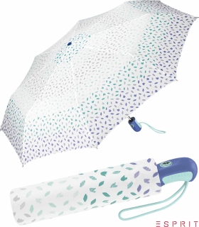 Esprit Taschenschirm Easymatic Light Auf-Zu Automatik Ditsy Florals - Blau