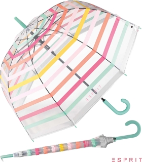 Esprit Glockenschirm mit Automatik Stripes - transparent