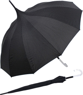 Doppler Stockschirm Fiber mit Automatik Pagoda - schwarz