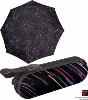 Knirps X1 Super Mini Taschenschirm im Etui UV Protection lightning - black