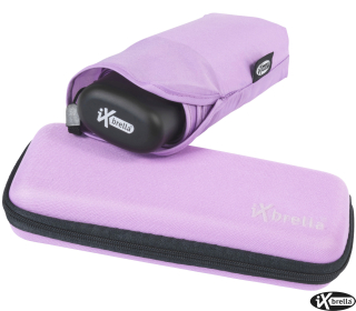 iX-brella Super-Mini-Taschenschirm - winziger Regenschirm im Etui light lilac
