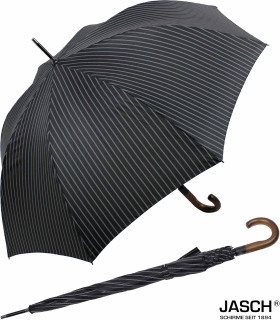 Jasch Herren Stockschirm Automatik Stormwalker schwarz - double-pinstripe