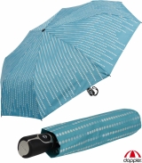 Doppler Damen Taschenschirm Auf-Zu-Automatik Fiber Magic UV-Schutz Glamour - blau