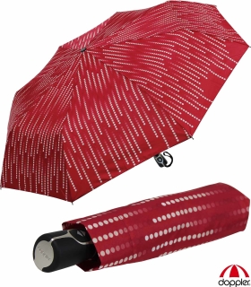 Doppler Damen Taschenschirm Auf-Zu-Automatik Fiber Magic UV-Schutz Glamour - rot