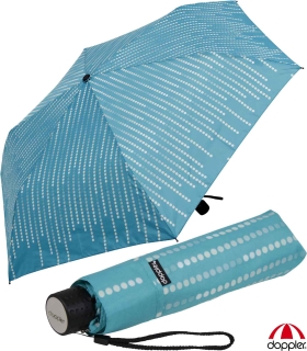 Doppler Mini Taschenschirm Havanna UV-Schutz Glamour - blau