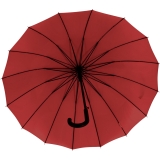 iX-brella long - hochwertiger Stockschirm 16-teilig mit Automatik sturmfest dunkelrot