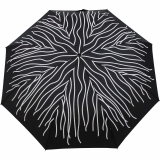 Knirps Regenschirm Damen Taschenschirm Large Duomatic mit Farbwechsel Wet Print Rope - schwarz