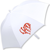 iX-brella weißer XXL Hochzeitsschirm Automatik - All In White - I love you personalisiert mit Namen