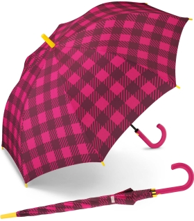 Esprit Stockschirm mit Automatik Gingham Checks - pink