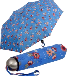 neyrat Regenschirm Taschenschirm Fleurs - blau