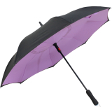 iX-brella Reverse - Automatik Regenschirm umgekehrt - umgedreht zu öffnen - schwarz-helllila