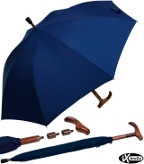 iX-brella Stützschirm mit Holzgriff - höhenverstellbar extra stabil - blau
