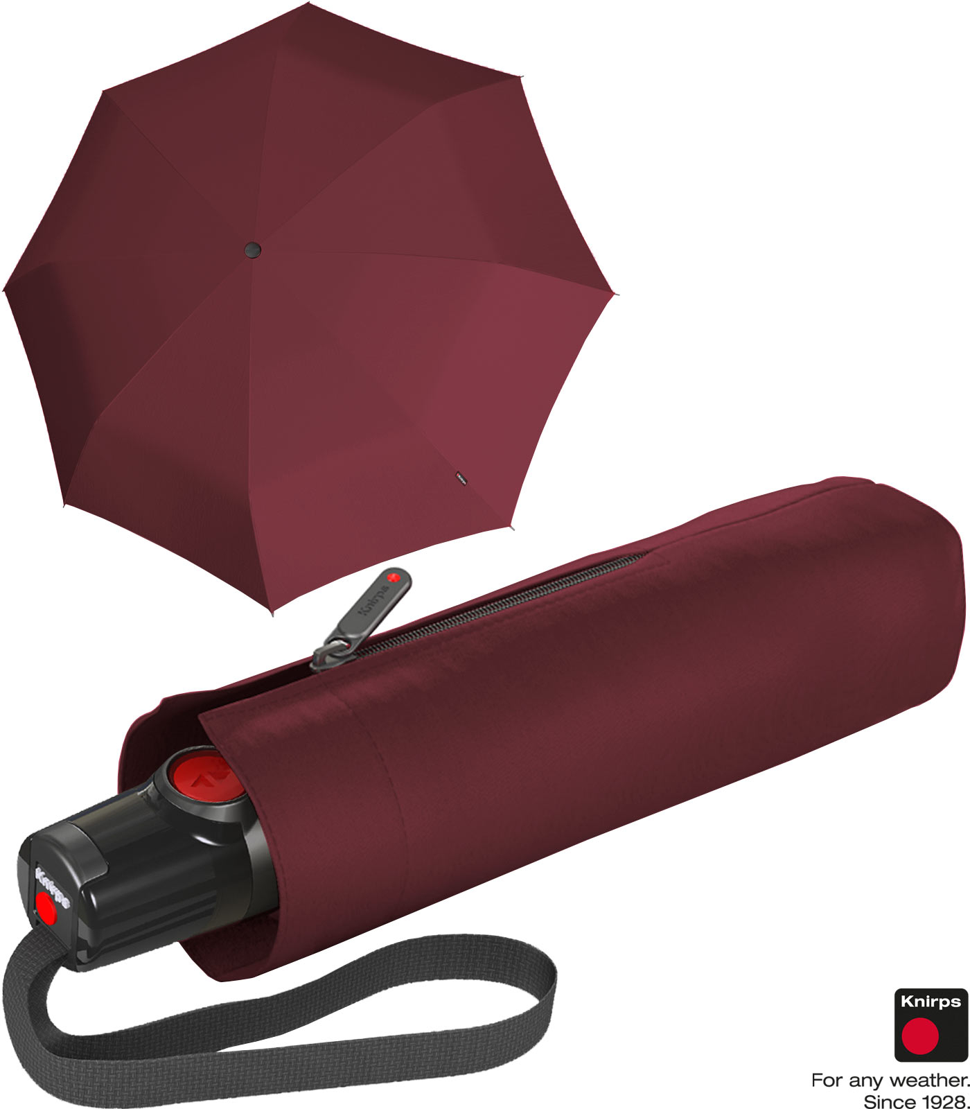 Knirps Taschenschirm T.100 Duomatic Auf-Zu-Automatik - bordeaux