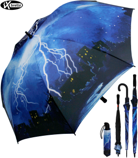 Reverse Regenschirm Damen Herren umgekehrt umgedreht zu öffnen C-Griff 