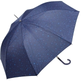 Damen Stockschirm Automatik Sterne - navy-blau