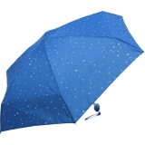 Damen Taschenschirm Handöffner Sterne - royal-blau