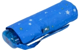 Damen Taschenschirm Handöffner Sterne - royal-blau