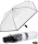 iX-brella Taschenschirm transparent mit Lens-Effekt und schwarzem Griff und Einfassband