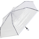 iX-brella Taschenschirm transparent mit Lens-Effekt und weißem Griff und Einfassband