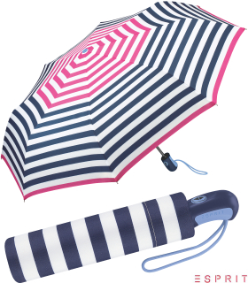 Esprit Taschenschirm Easymatic Light Auf-Zu Automatik Nautical - shocking pink - pink-navy