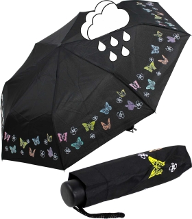 neyrat Regenschirm Farbwechsel Butterfly - Taschenschirm Handöffner