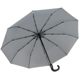 iX-brella Herren-Taschenschirm mit Auf-Zu-Automatik und Rundhakengriff mit Carbonoptik - grey