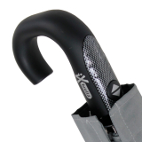 iX-brella Herren-Taschenschirm mit Auf-Zu-Automatik und Rundhakengriff mit Carbonoptik - grey