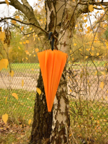 iX-brella long - hochwertiger Stockschirm 16-teilig mit Automatik sturmfest orange