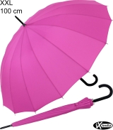 iX-brella long - hochwertiger Stockschirm 16-teilig mit Automatik sturmfest pink