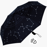 iX-brella Regenschirm Star Sign mit reflektierenden Sternbildern - Taschenschirm Auf-Zu-Automatik