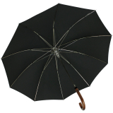 iX-brella Herren-Stockschirm High Quality mit Automatik und Echtholz-Rundhakengriff - black