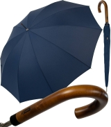 iX-brella Herren-Stockschirm High Quality mit Automatik und Echtholz-Rundhakengriff - insignia blue