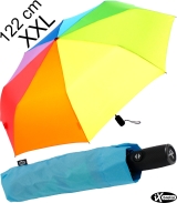 iX-brella full class 122cm XXL Damen-Herren Taschenschirm mit Auf-Zu-Automatik bunt - Regenbogen