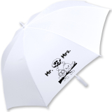 iX-brella XXL Mr.&Mrs. Hochzeitsschirm Automatik - Brautschirm All In White - Vogel-Pärchen