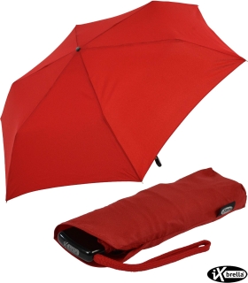 iX-brella Steel Flat Taschenschirm 2,5cm super flacher Minischirm - dark red