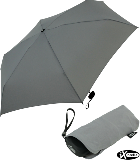 iX-brella Super Mini Taschenschirm mit großem Dach 94cm - titanium grey