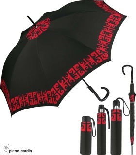 Pierre Cardin Regenschirm schwarz-rot