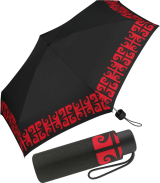 Pierre Cardin Regenschirm schwarz-rot - Taschenschirm Petito
