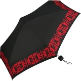 Pierre Cardin Regenschirm schwarz-rot - Taschenschirm Petito