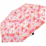 Doppler UV-Schutzschirm Carbonsteel Mini XS Damen Taschenschirm klein und stabil - Blüten orange - creme