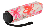 Doppler UV-Schutzschirm Carbonsteel Mini XS Damen Taschenschirm klein und stabil - Blüten orange - creme