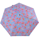 Doppler UV-Schutzschirm Carbonsteel Mini XS Damen Taschenschirm klein und stabil - Blüten orange - blau