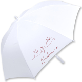 iX-brella XXL Mr.&Mrs. Hochzeitsschirm Automatik personalisiert mit Name - Brautschirm All In White - filigranes Herz