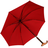 iX-brella Stützschirm mit Holzgriff - höhenverstellbar extra stabil - dunkelrot - 2. Wahl